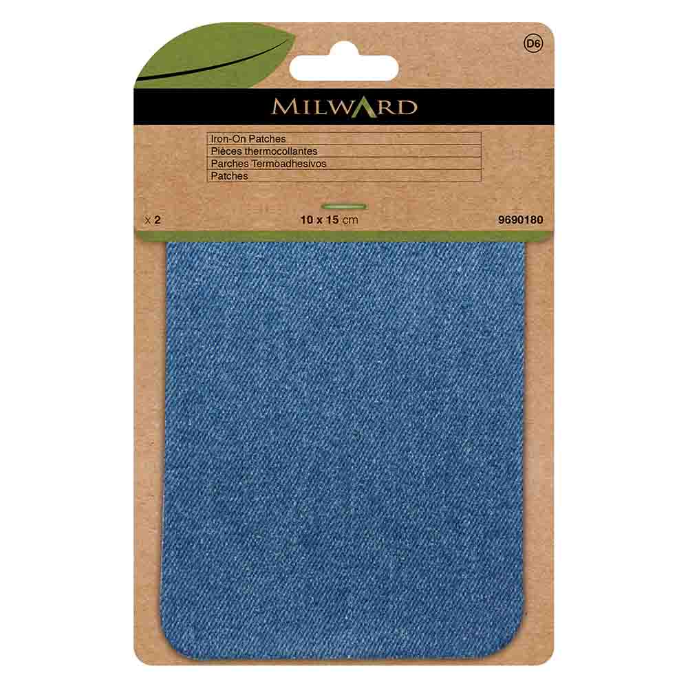 Milward Verstelstuk opstrijkbaar light denim 10x15cm - 5st
