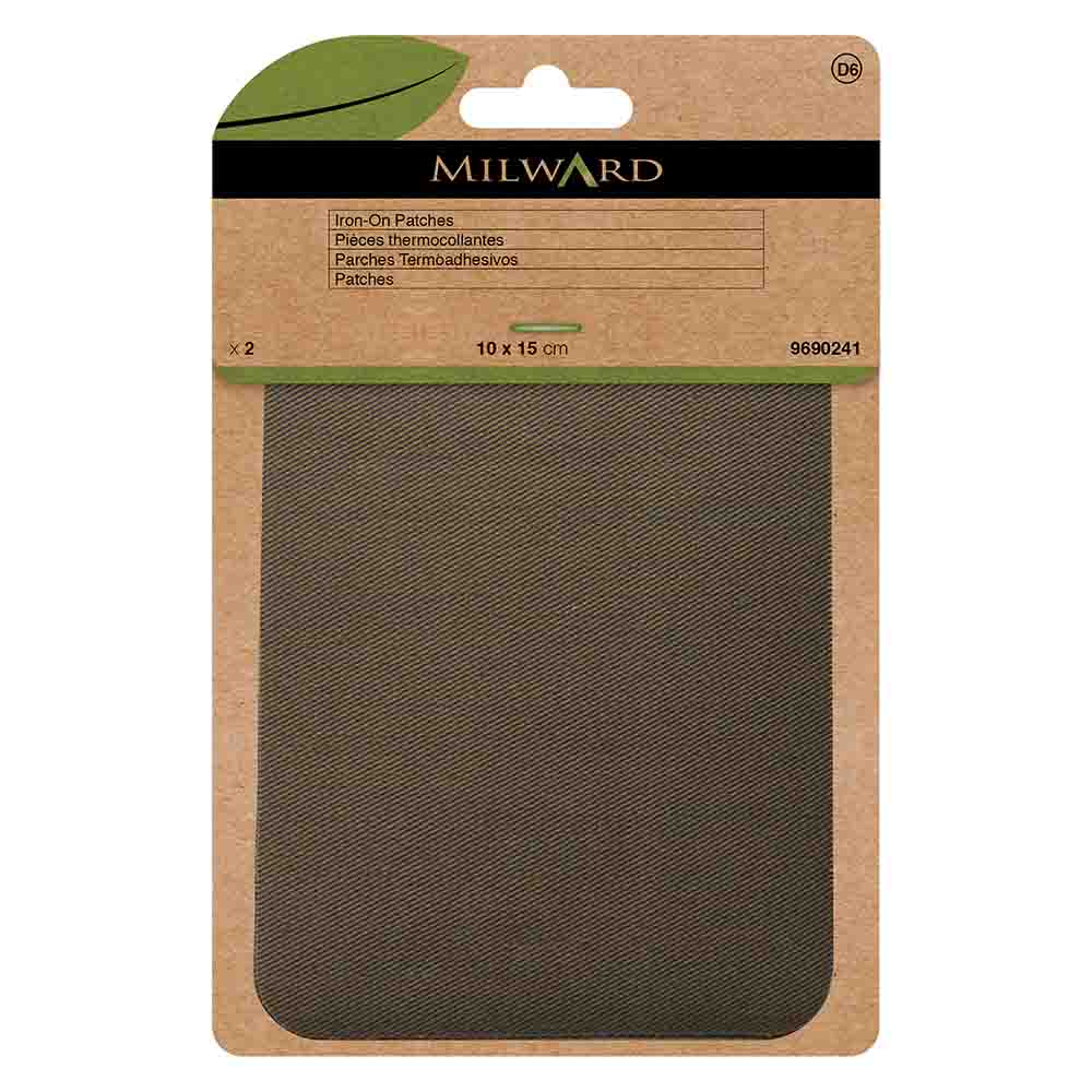 Milward Verstelstuk opstrijkbaar khaki 10x15cm - 2st
