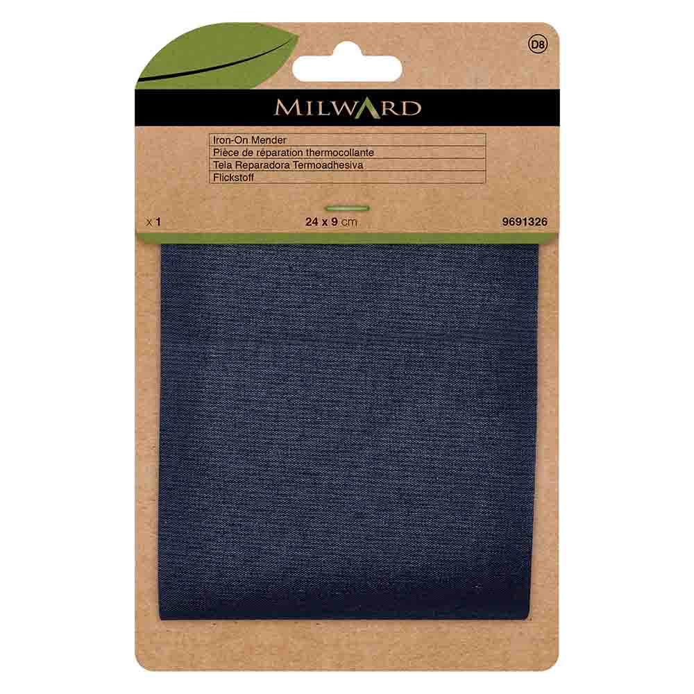 Milward Reparatiedoek opstrijkbaar navy 24x9cm