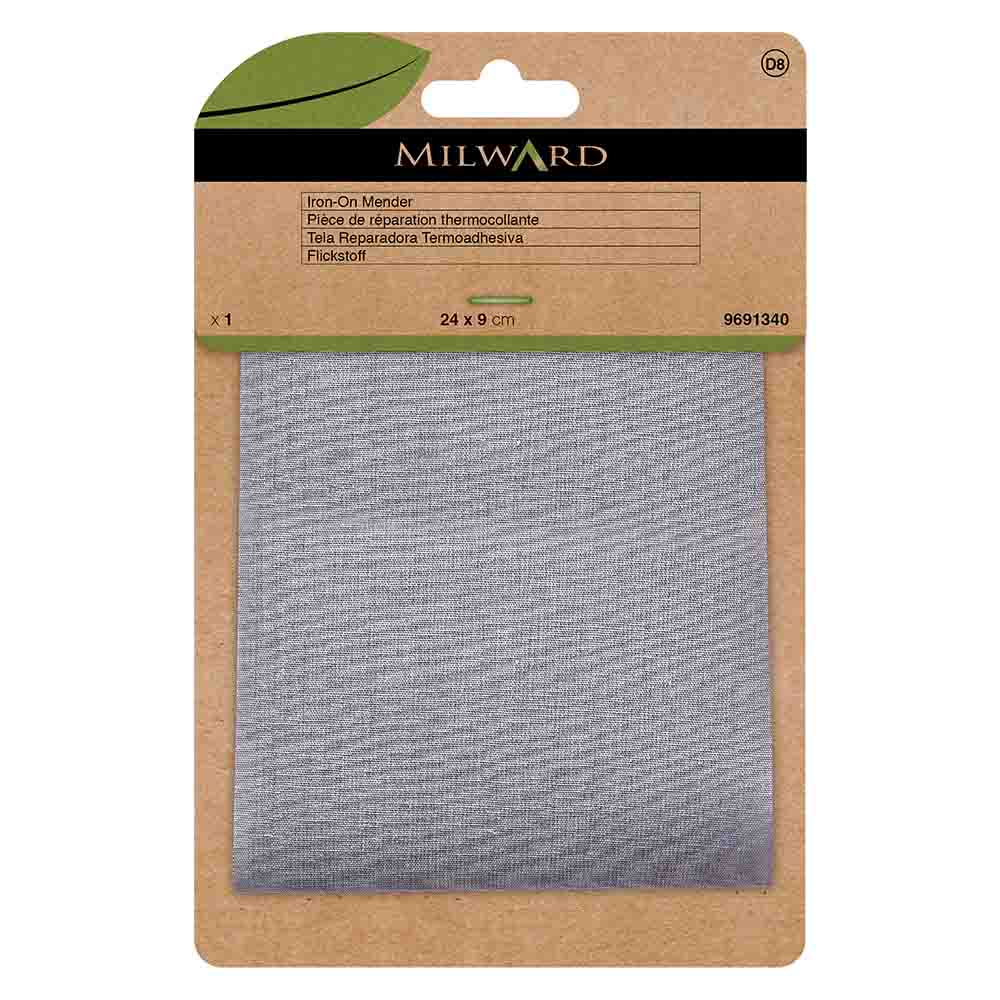Milward Reparatiedoek opstrijkbaar light grey 24x9cm