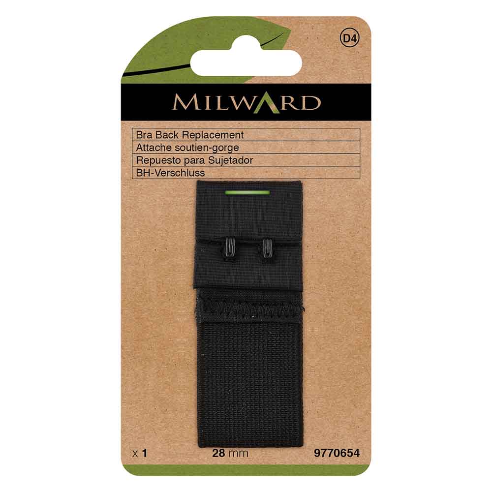 Milward BH-sluiting 38mm 2 haken zwart - 5st