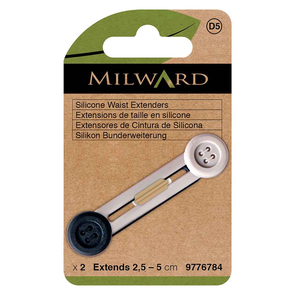 Milward Taillebandverlenger silicone zwart en grijs - 2st