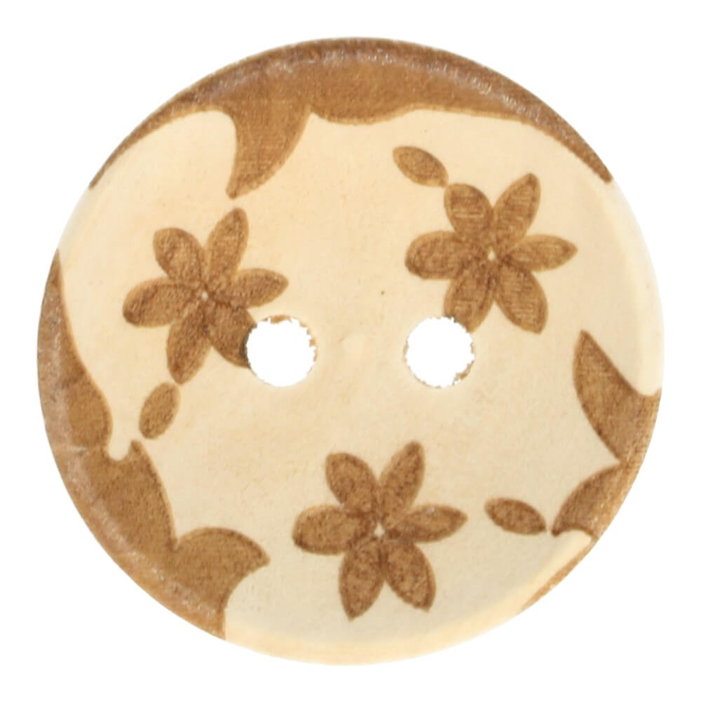 Houten laser knoop 3 bloemen 36" - 2