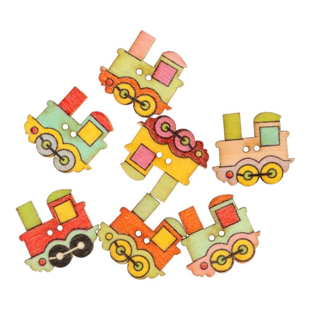 Knoop lokomotief - assorti kleuren in 1 koker