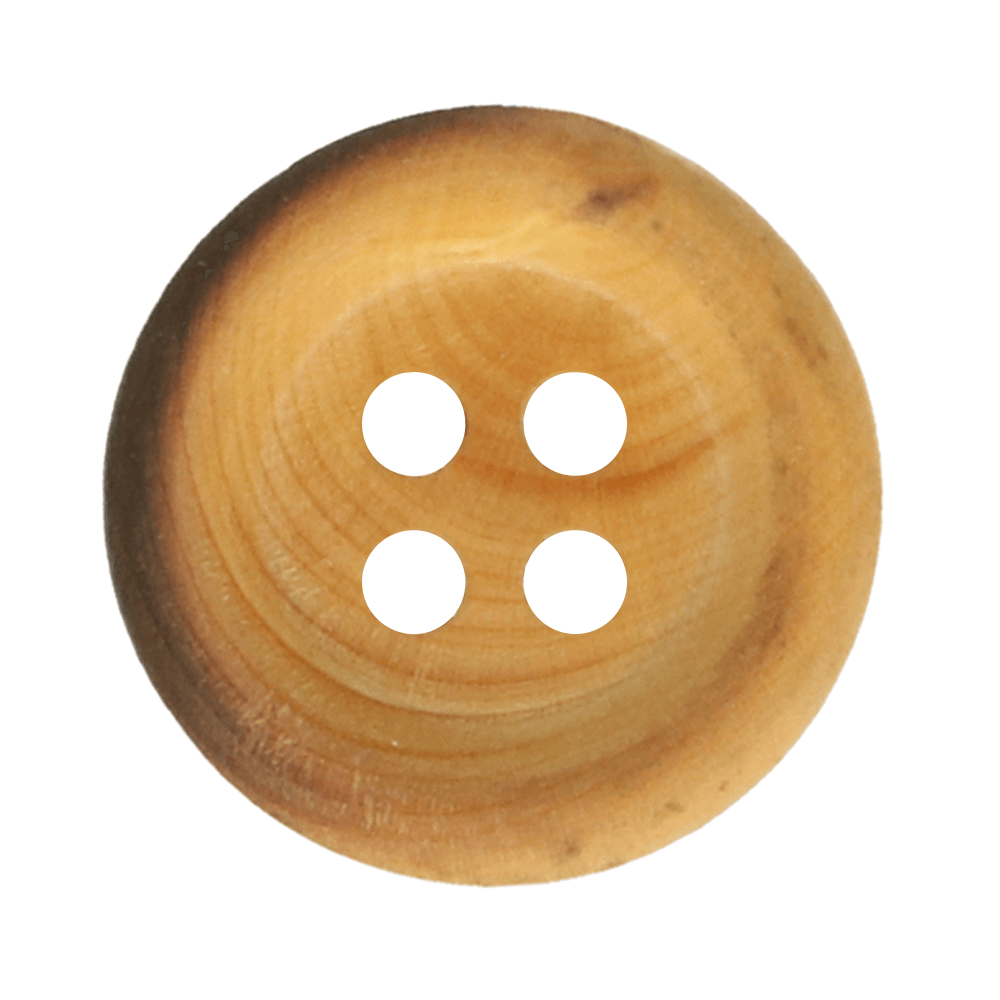 Houten knoop gebrand maat 24 - 15mm
