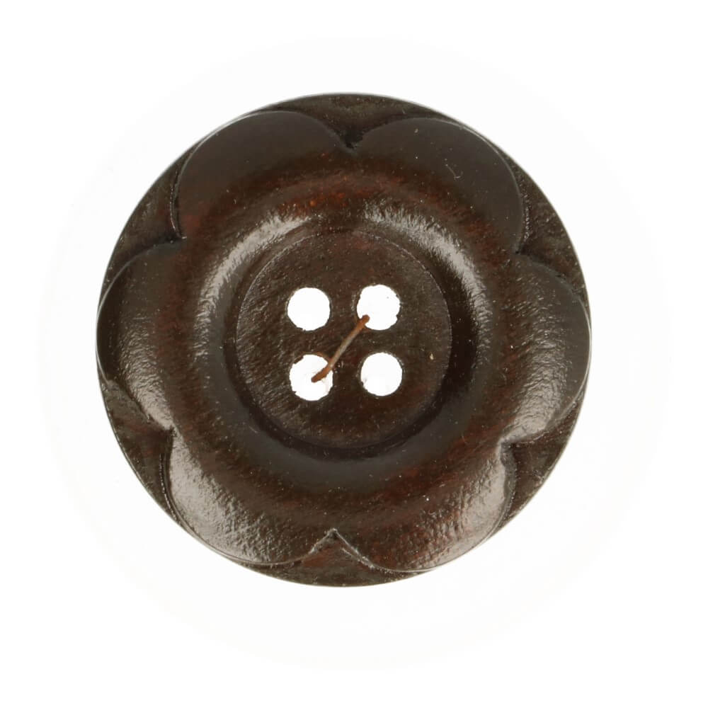 Knoop hout bloem maat 48 - 30mm - 1