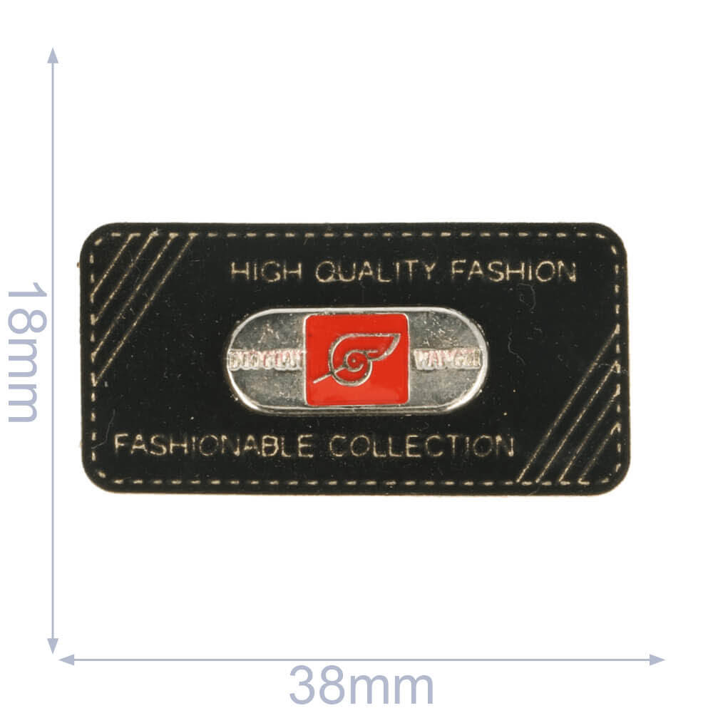[102-74] Label fashionable collection 38x18mm zwart - 5st