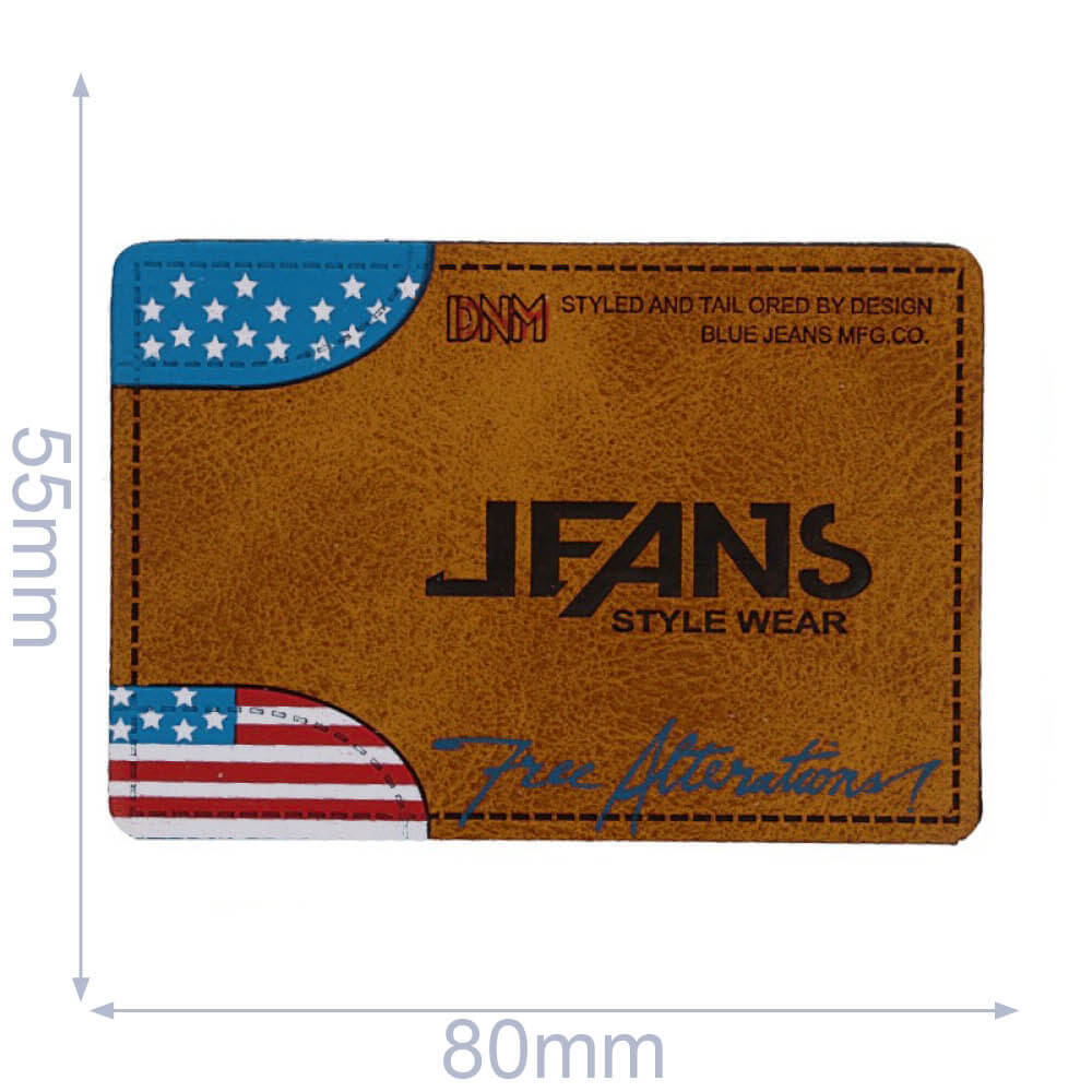 Skai-leren label jeans style wear 80x55mm- 01