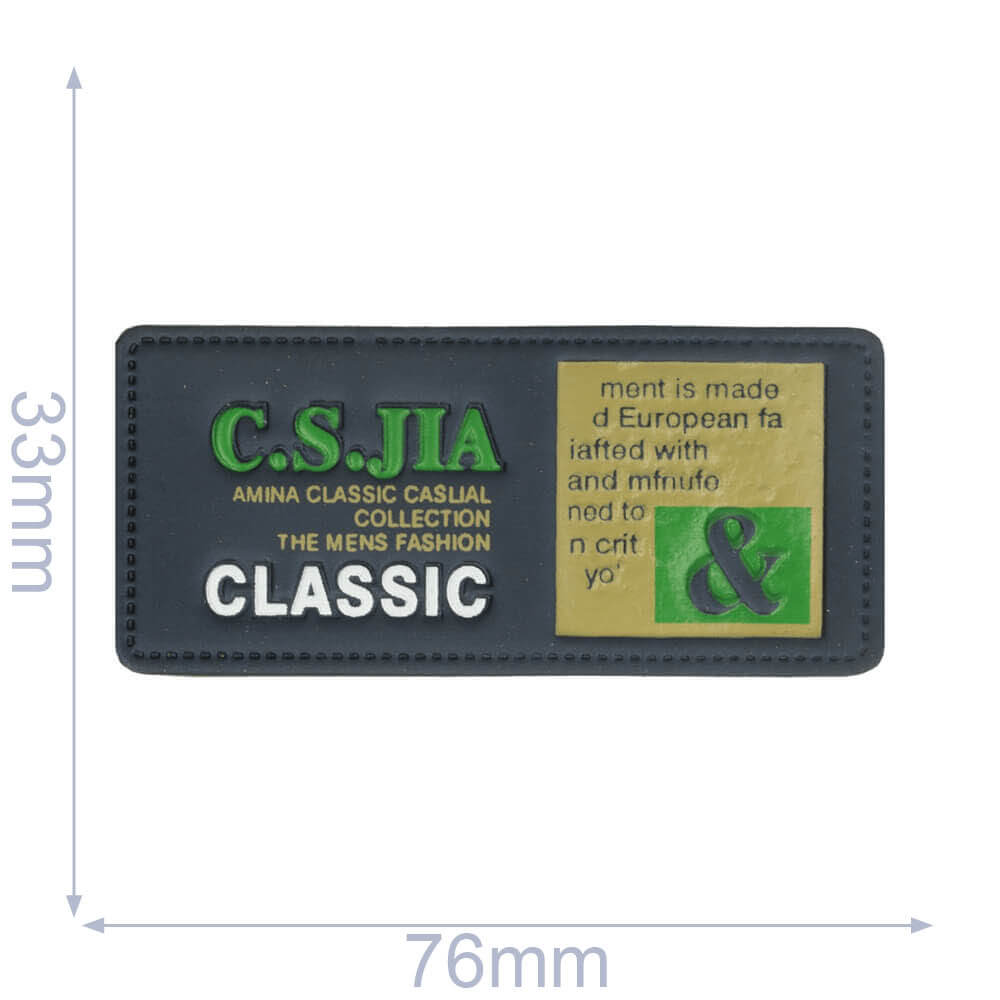 Label C.S.JIA claszilverc 76x33mm blauw - 5st