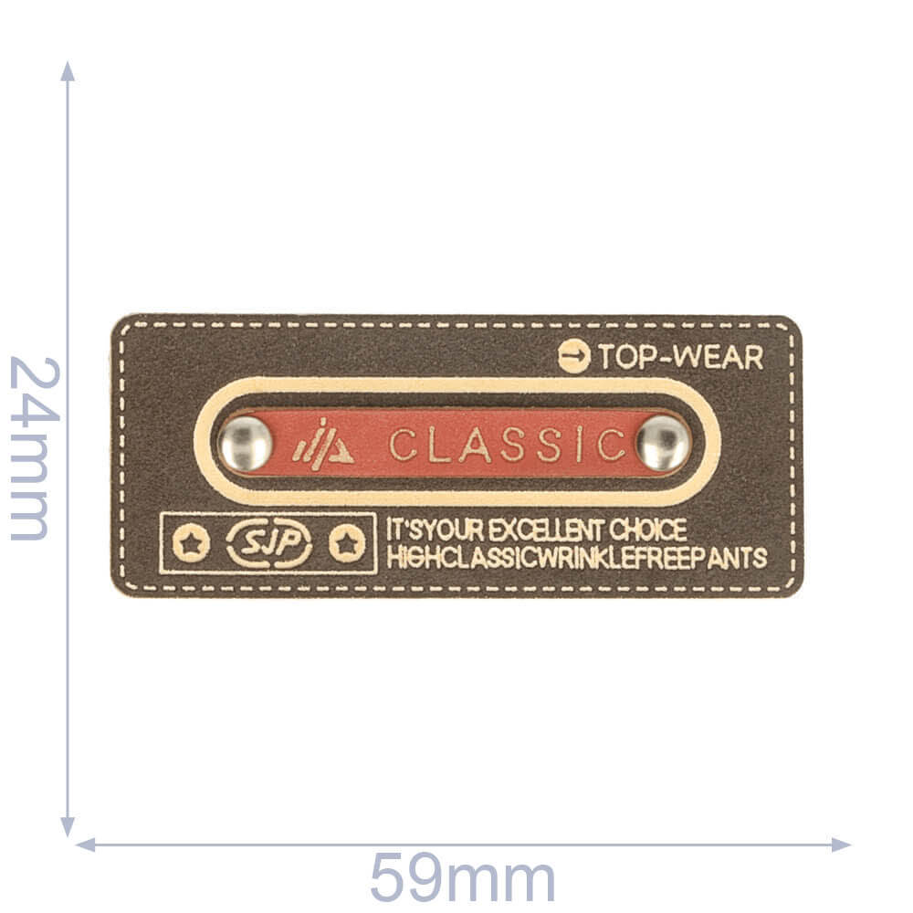 Label claszilverc 59x24mm bruin - 5st