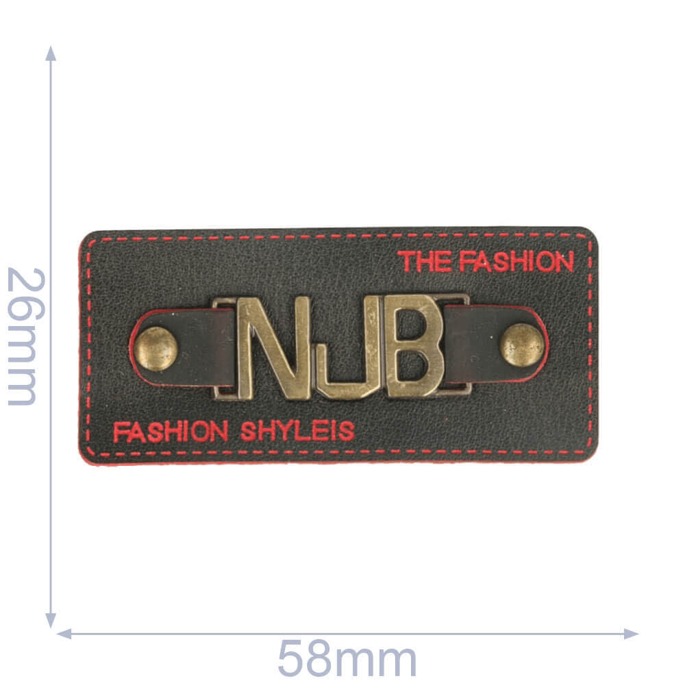 Label NJB 58x26mm bruin-rood - 5st