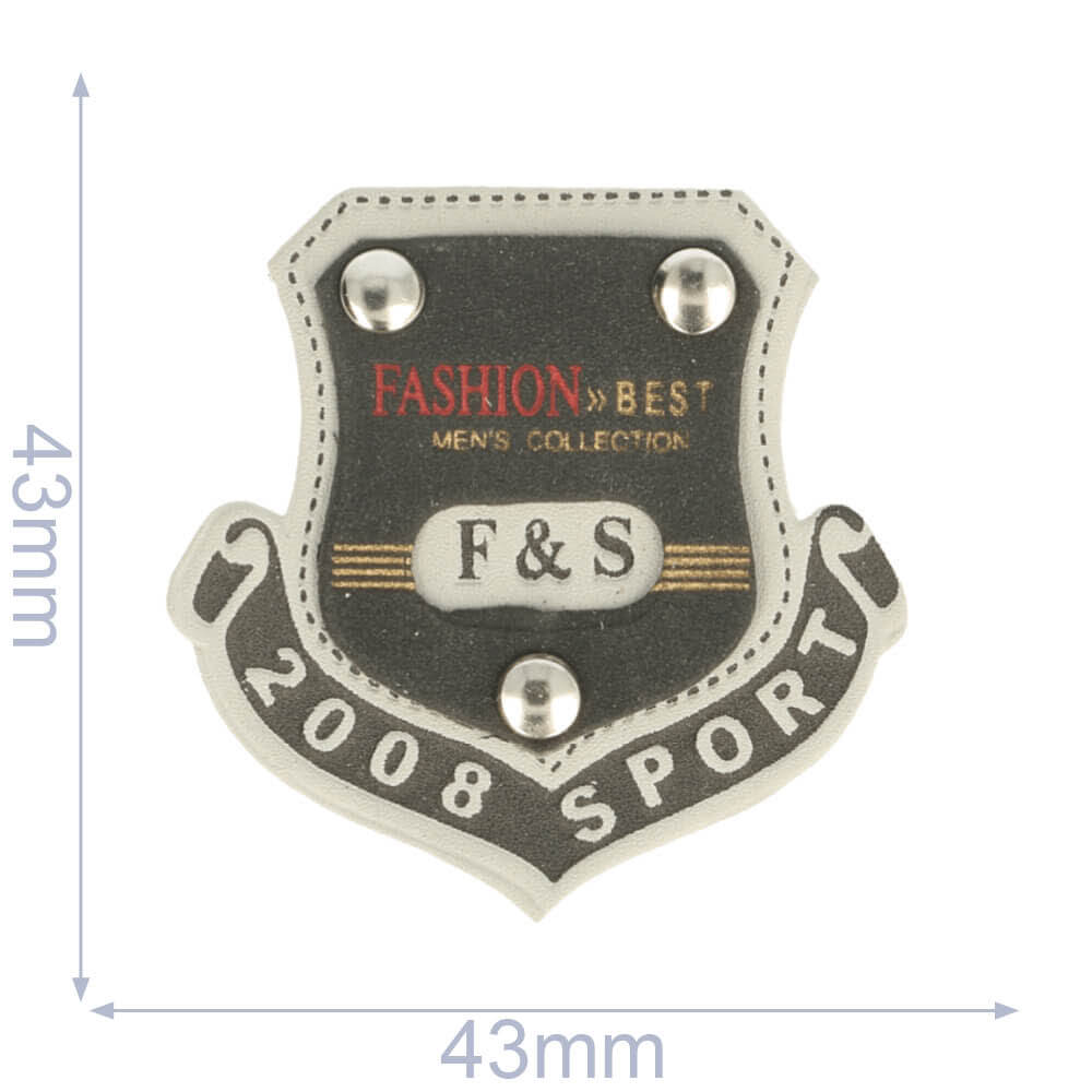 Label fashion best 2008 sport 43x43mm grijs-bruin - 5st