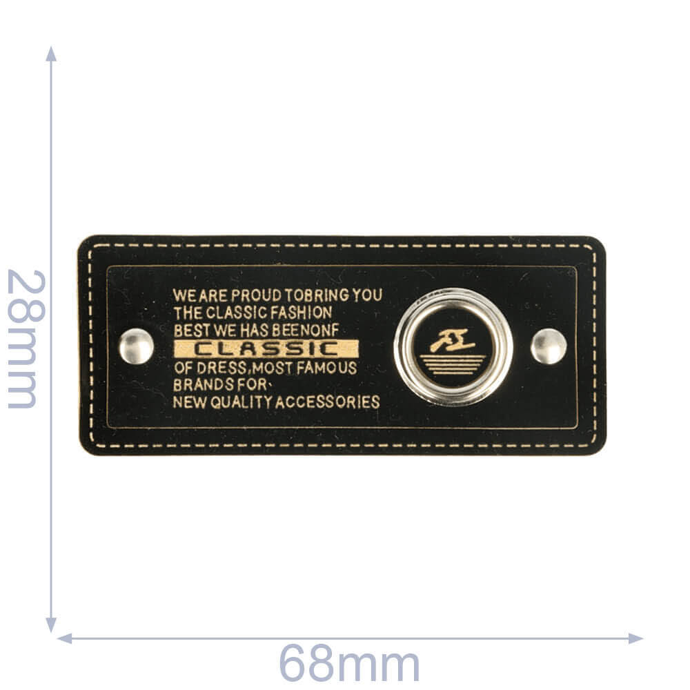 Label claszilverc met nestel 68x28mm zwart - 5st