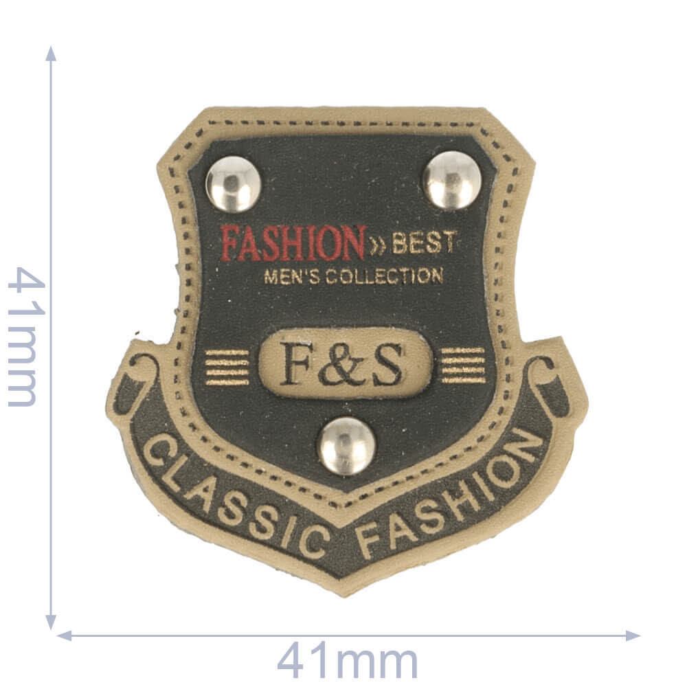 Label claszilverc fashion 41x41mm bruin - 5st