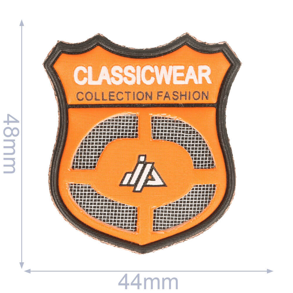 Label claszilvercwear 44x48mm oranje - 5st