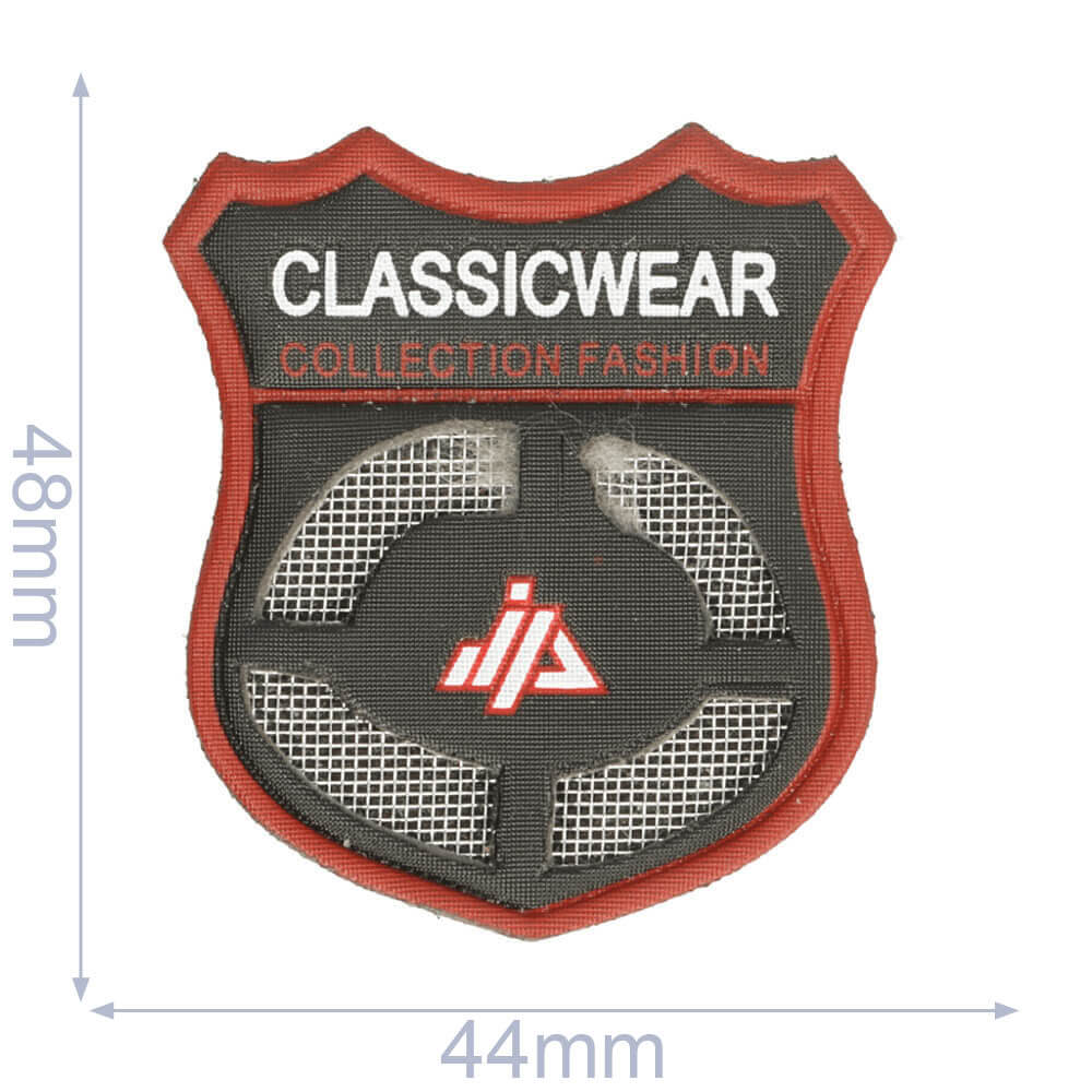 Label claszilvercwear 44x48mm zwart - 5st