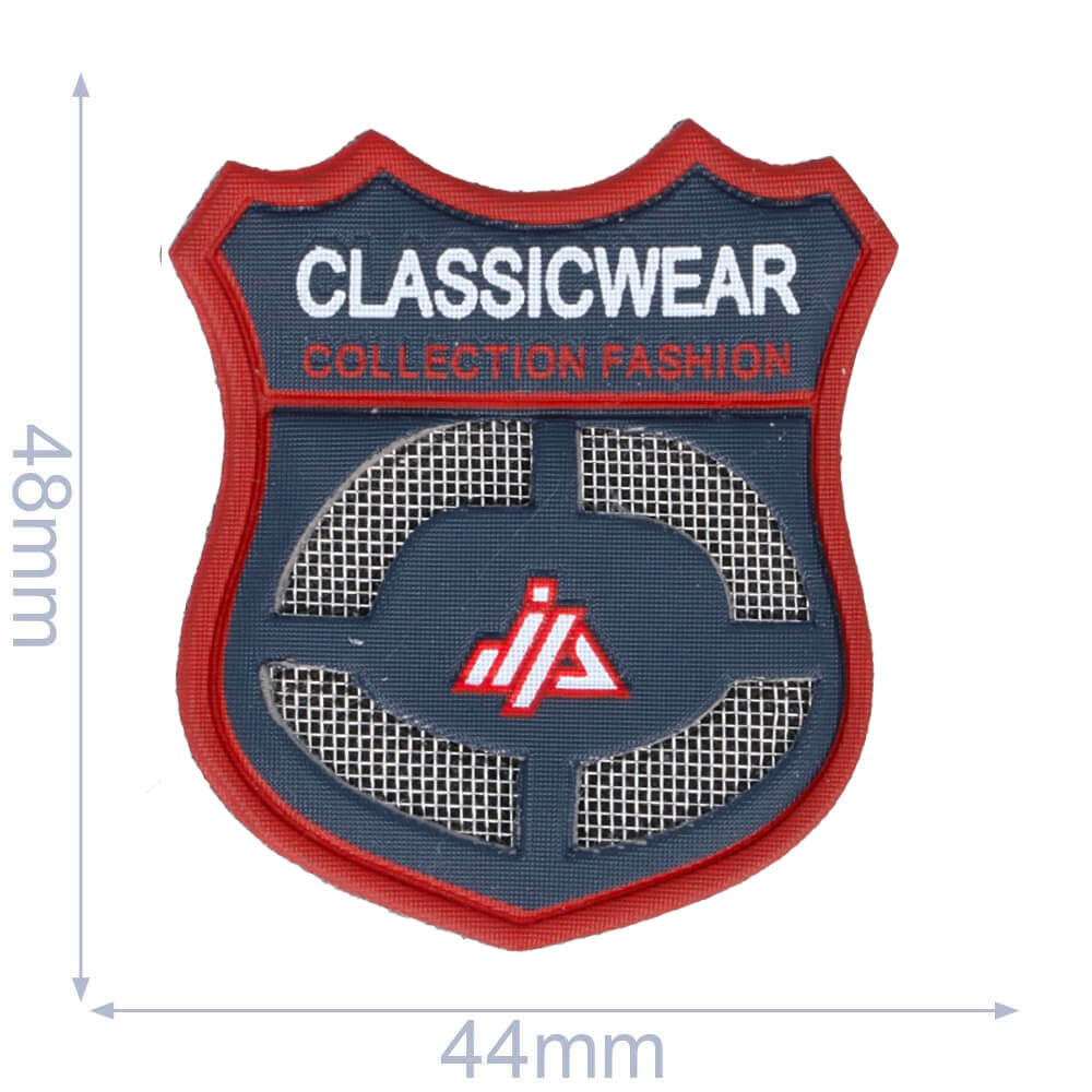 Label claszilvercwear 44x48mm blauw - 5st