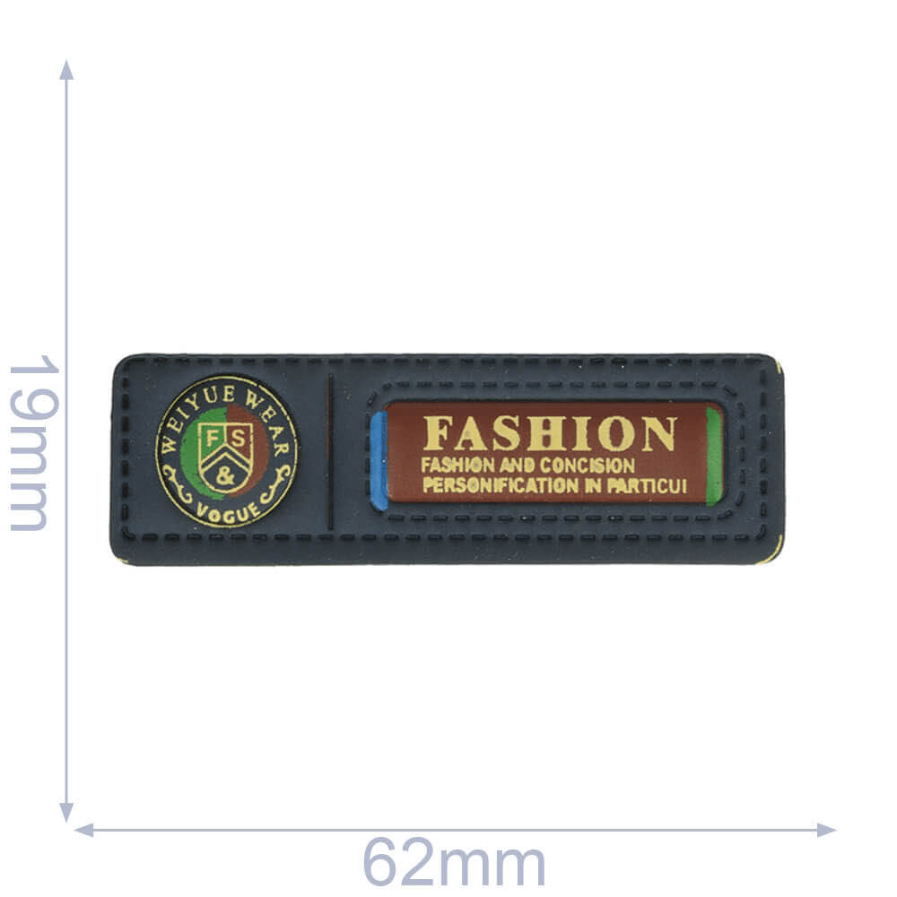 Label fashion and concizilveron 62x19mm blauw - 5st