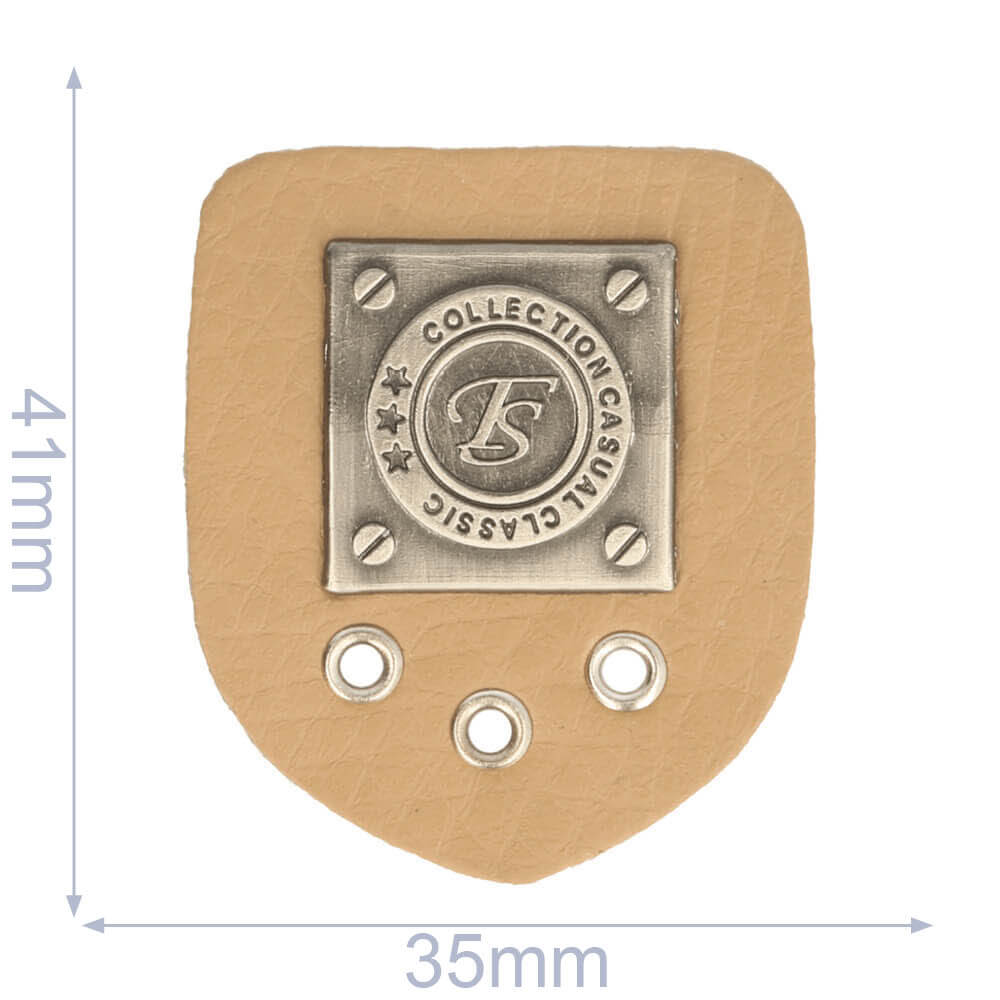 Label collection casual claszilverc 35x41mm beige - 5st