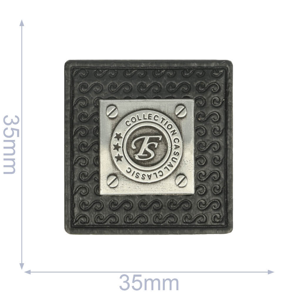 Label collection casual claszilverc 35x35mm zwart - 5st