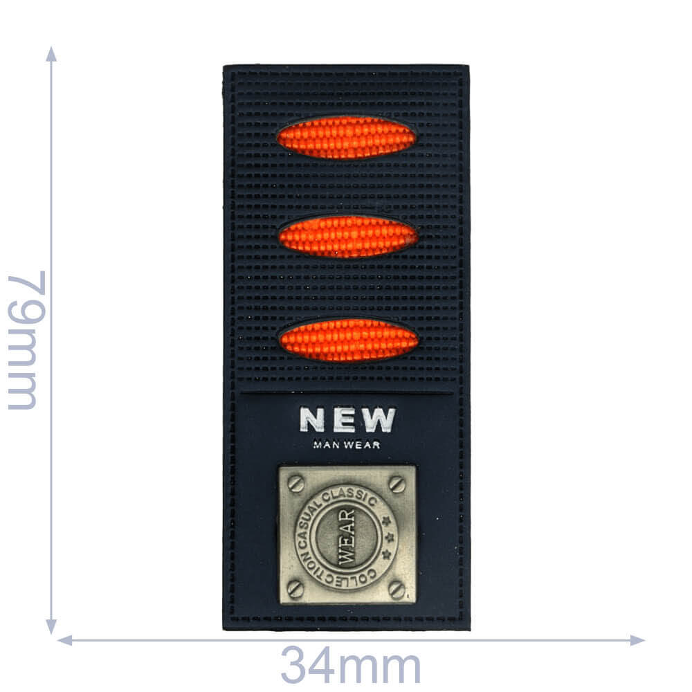 Label wear collection casual claszilverc 34x79mm blauw - 5st