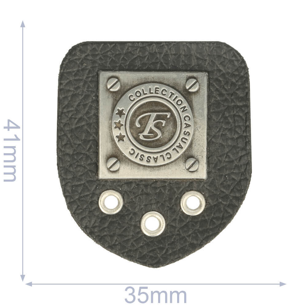 Label collection casual claszilverc 35x41mm zwart - 5st