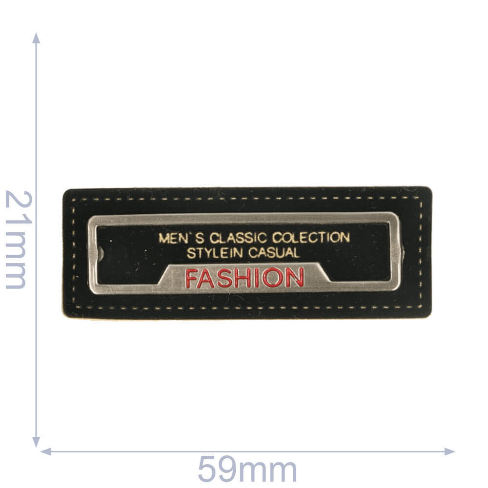 Label fashion 59x21mm zwart - 5st