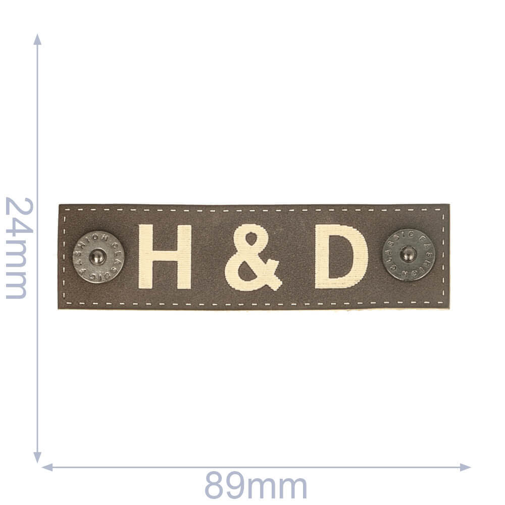 Label H&D 89x24mm bruin - 5st