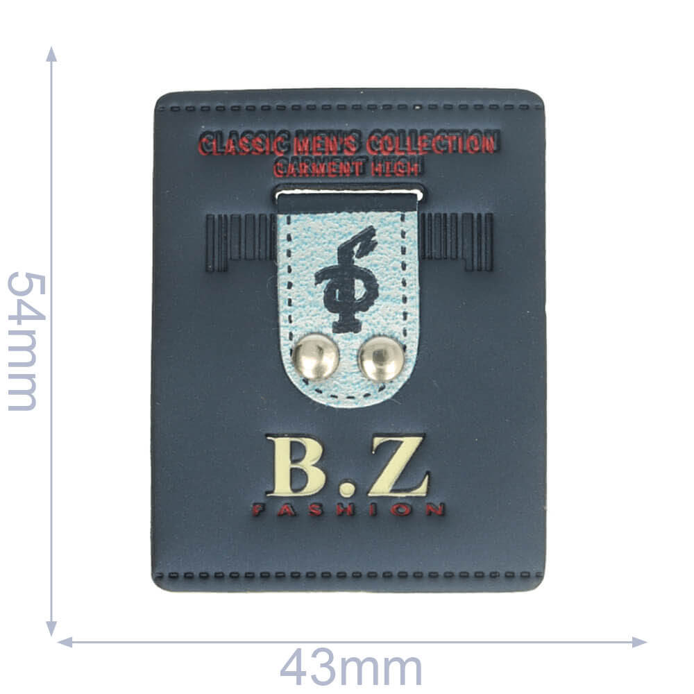Label BZ fashion 43x54mm blauw - 5st