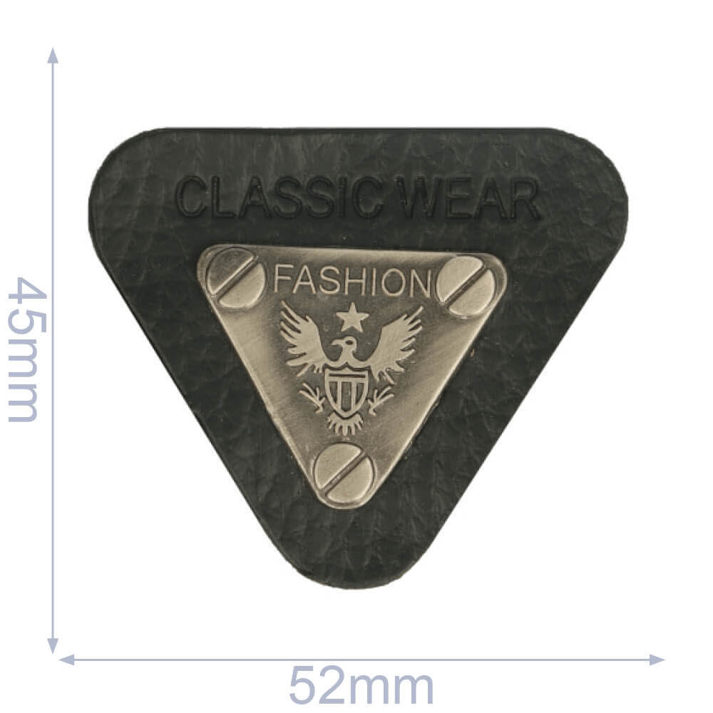 Label claszilverc wear fashion 52x45mm zwart - 5st