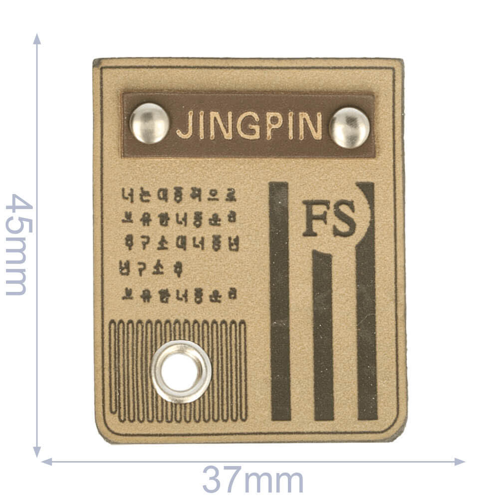Label jingpin 37x45mm bruin - 5st