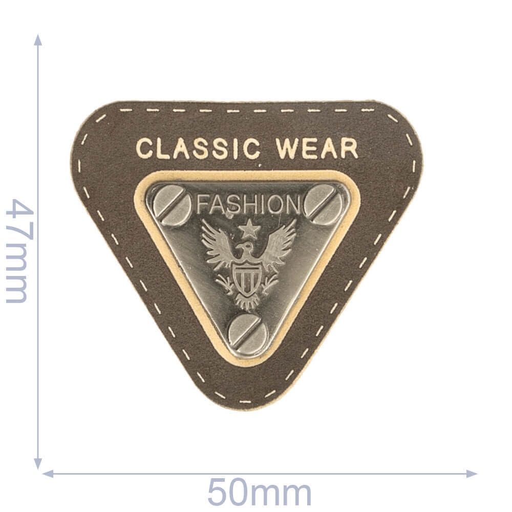 Label claszilverc wear fashion 50x47mm bruin - 5st