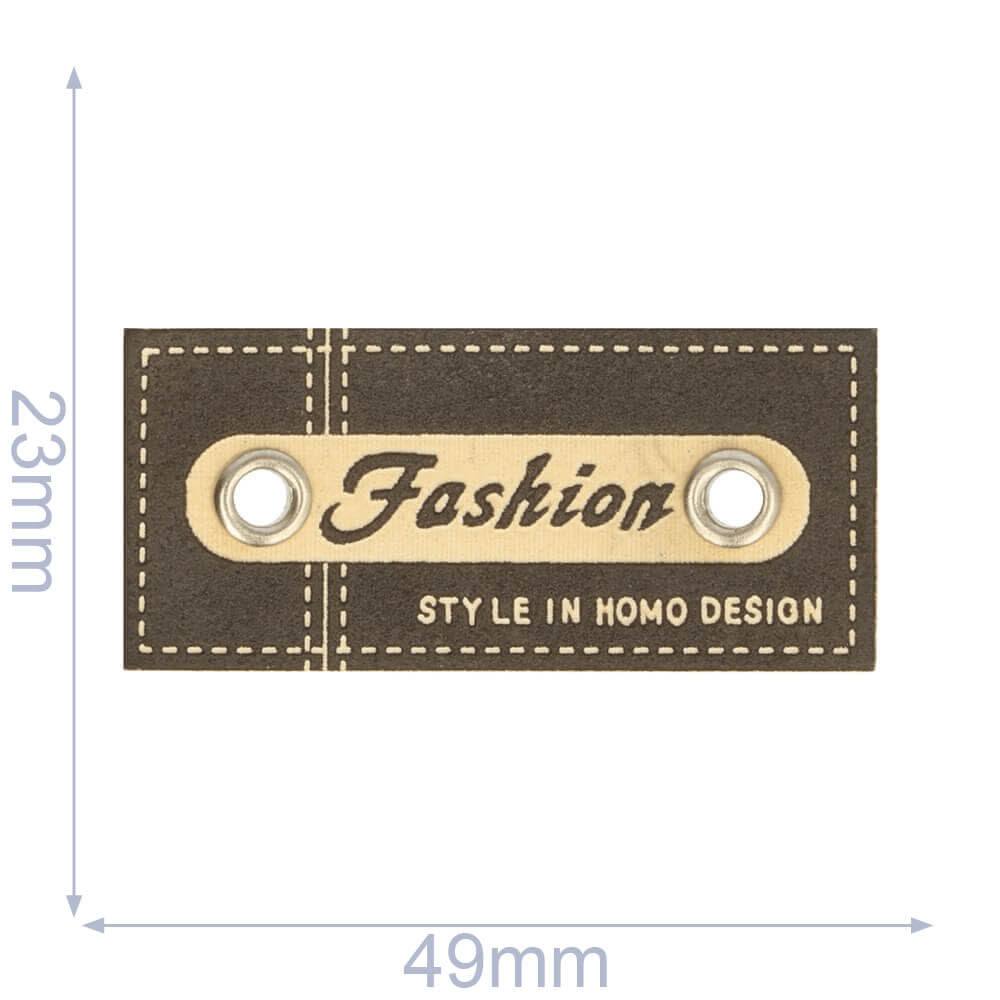 Label fashion style 49x23mm bruin - 5st
