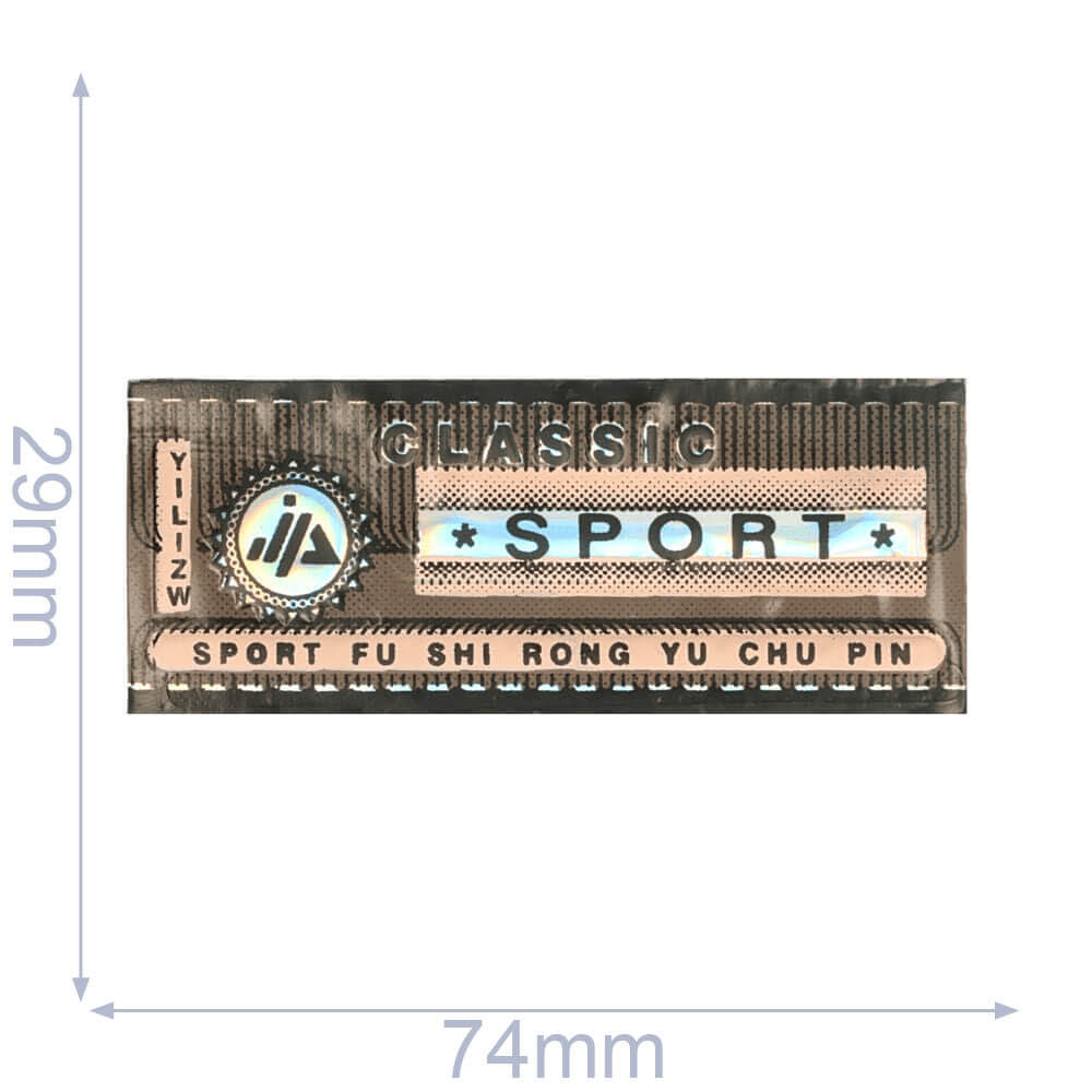 Label claszilverc sport 74x29mm bruin-roze - 5st