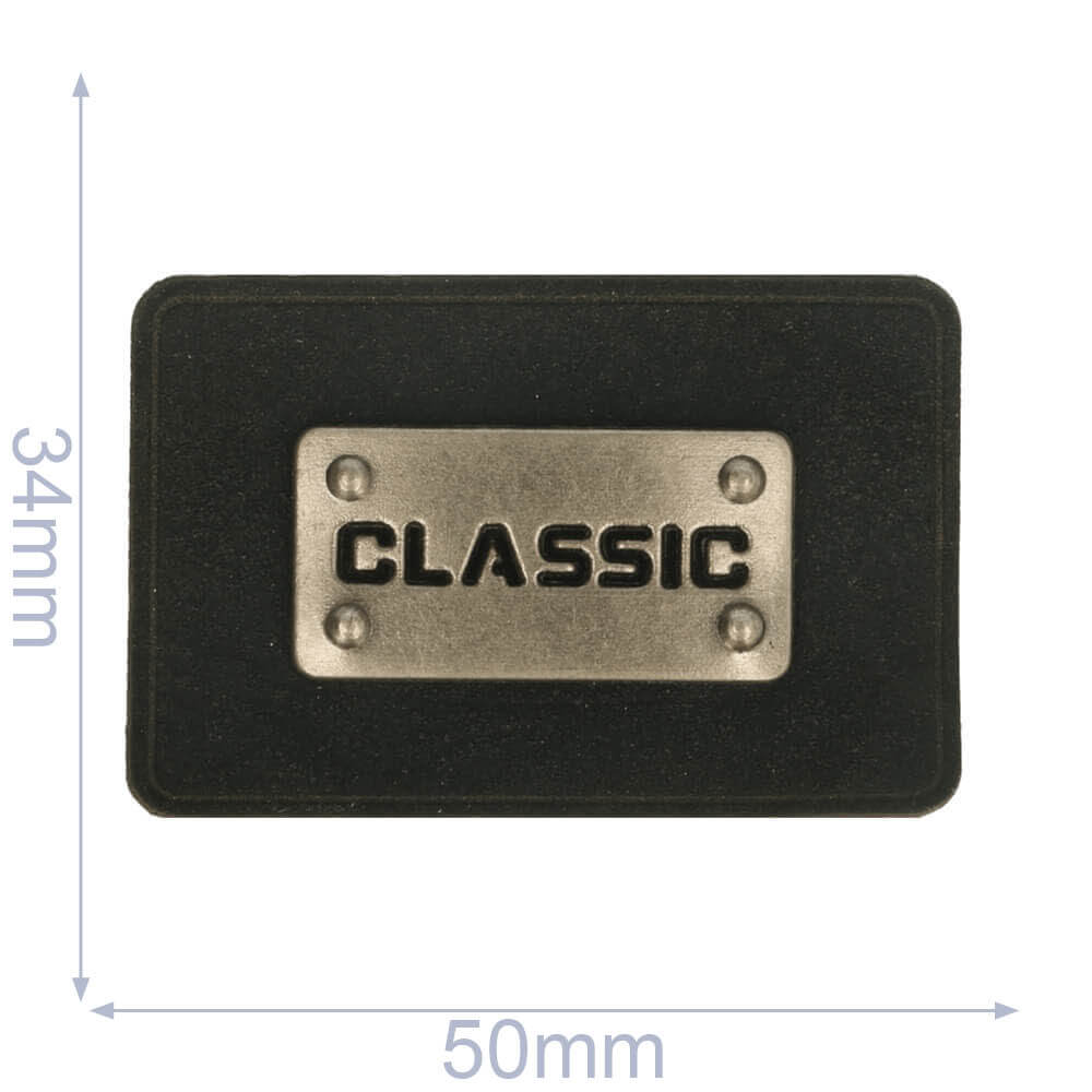 Label claszilverc 50x34mm zwart - 5st