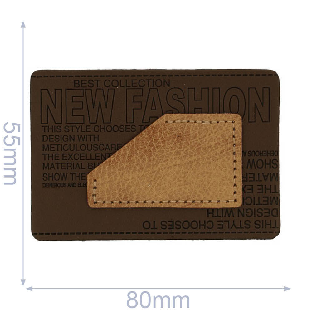 Skai-leren label new fashion 80x55mm- 01