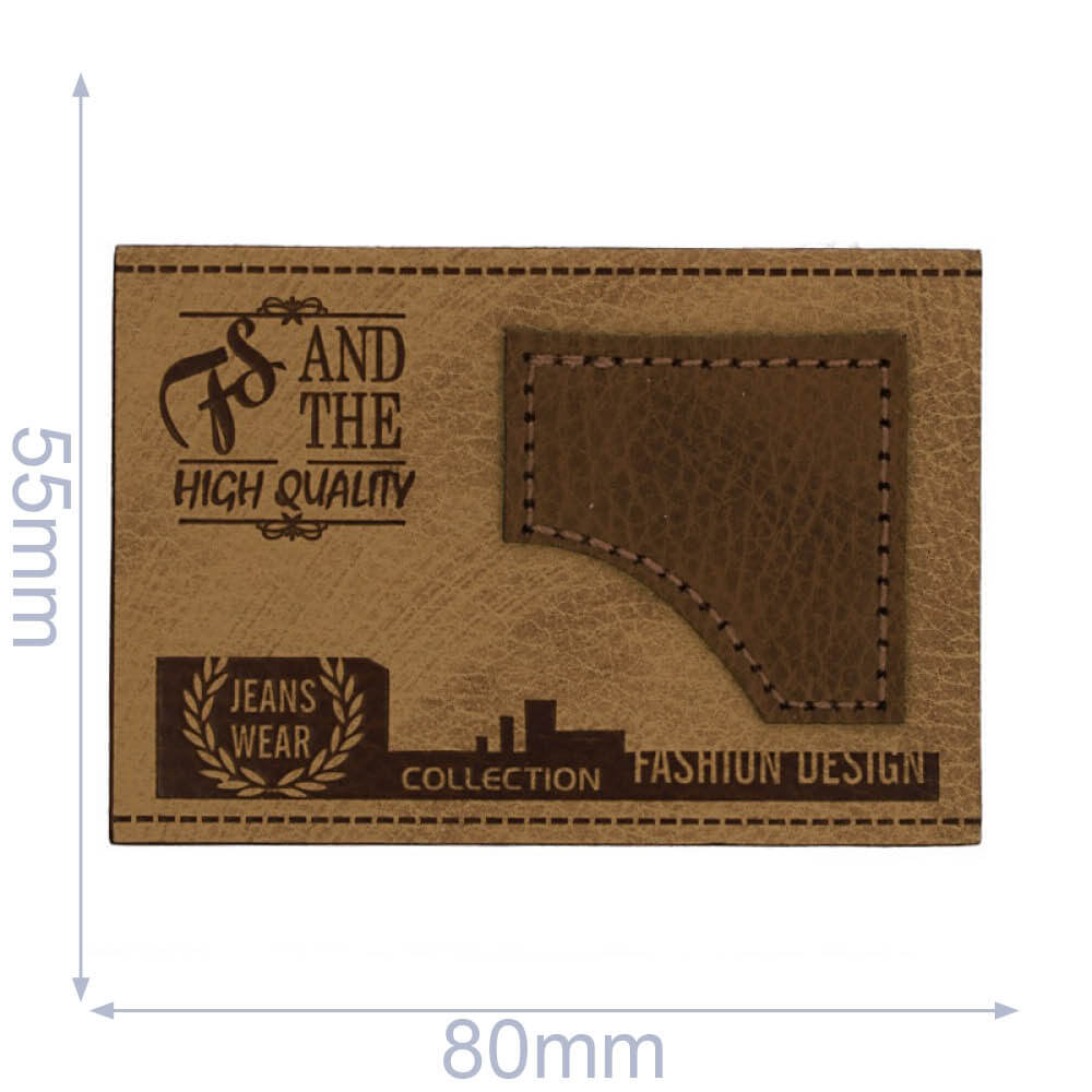 Skai-leren label FS 80x55mm- 01