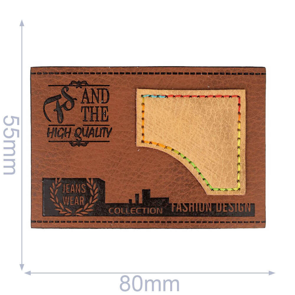 Skai-leren label FS 80x55mm- 03