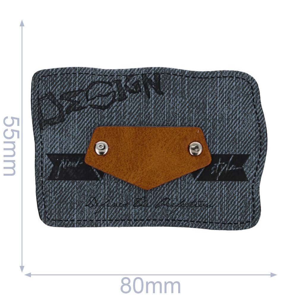 Skai-leren label dezilvergn 80x55mm- 03