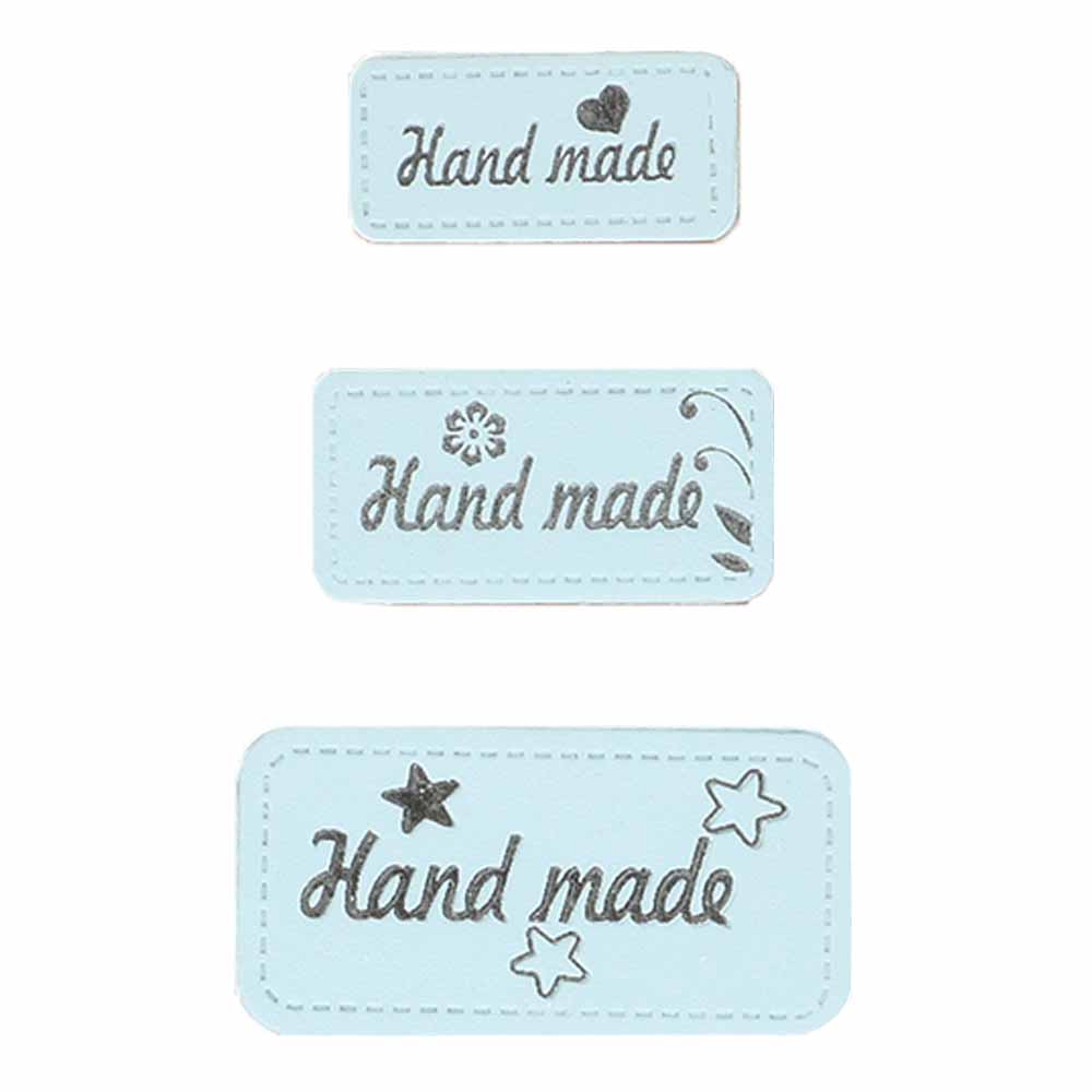 Opry Skai-leren labels handmade groen - 5x3st