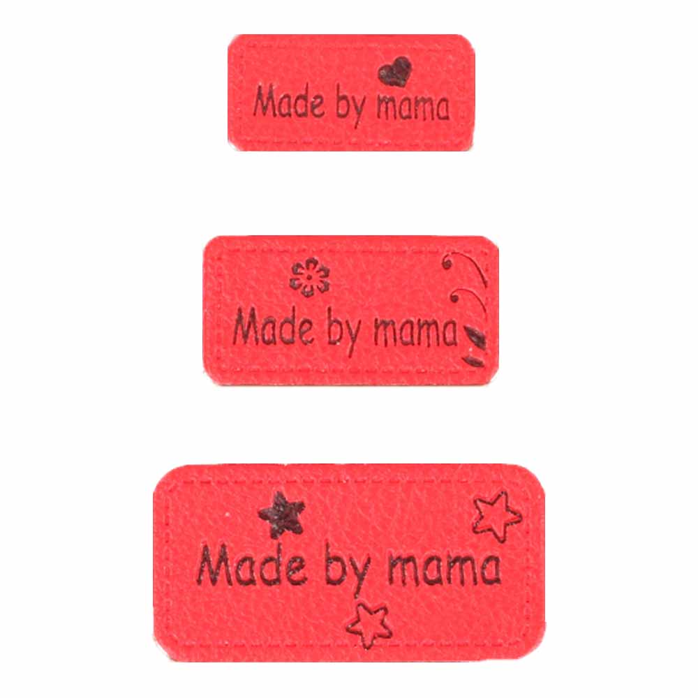Opry Skai-leren labels made by mama rood - 5x3st