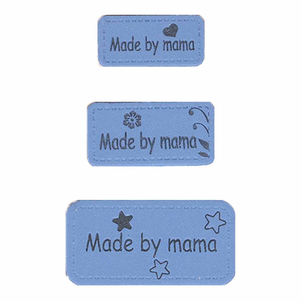 Opry Skai-leren labels made by mama lichtblauw - 5x3st