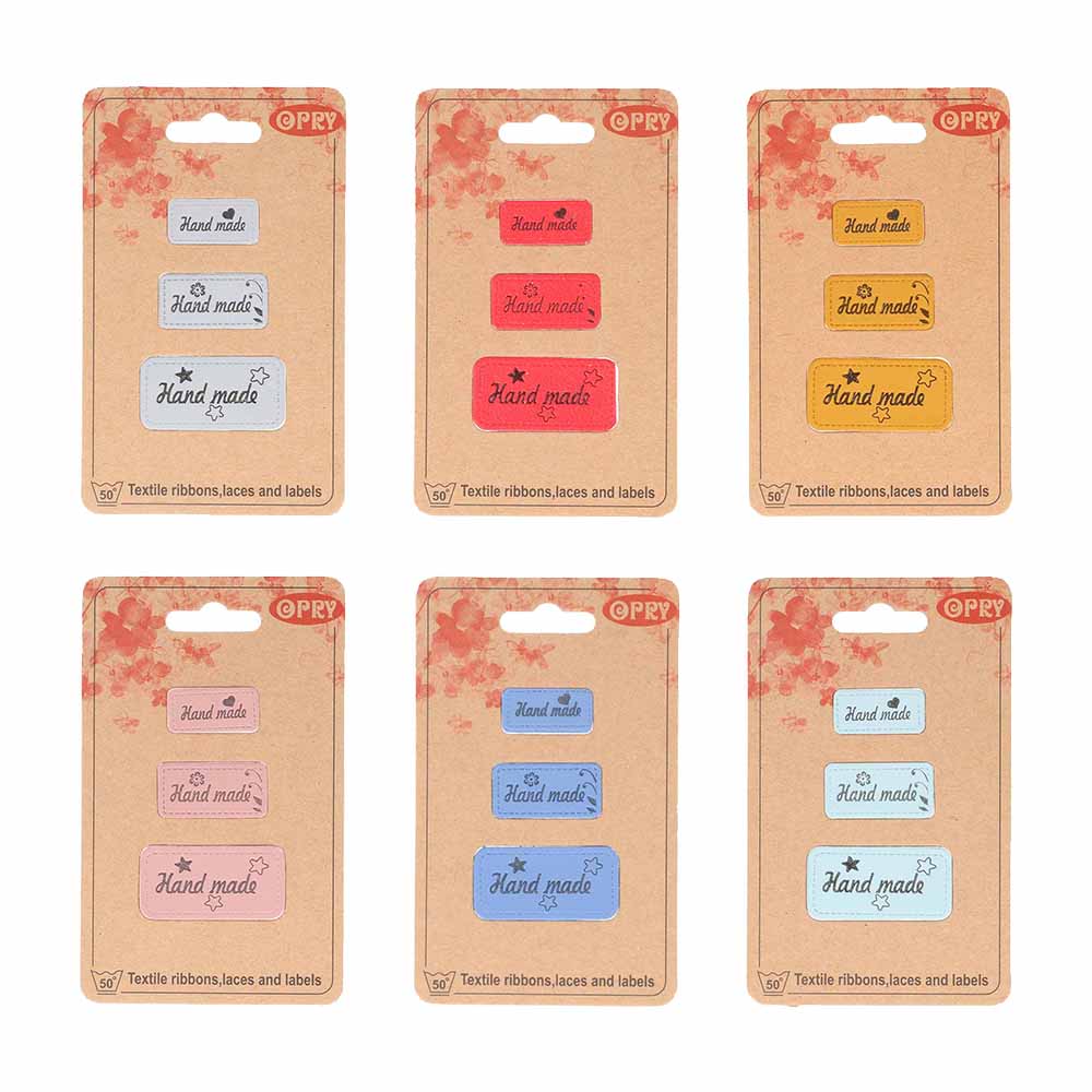 Opry Skai-leren labels handmade assortiment 6x3x3st