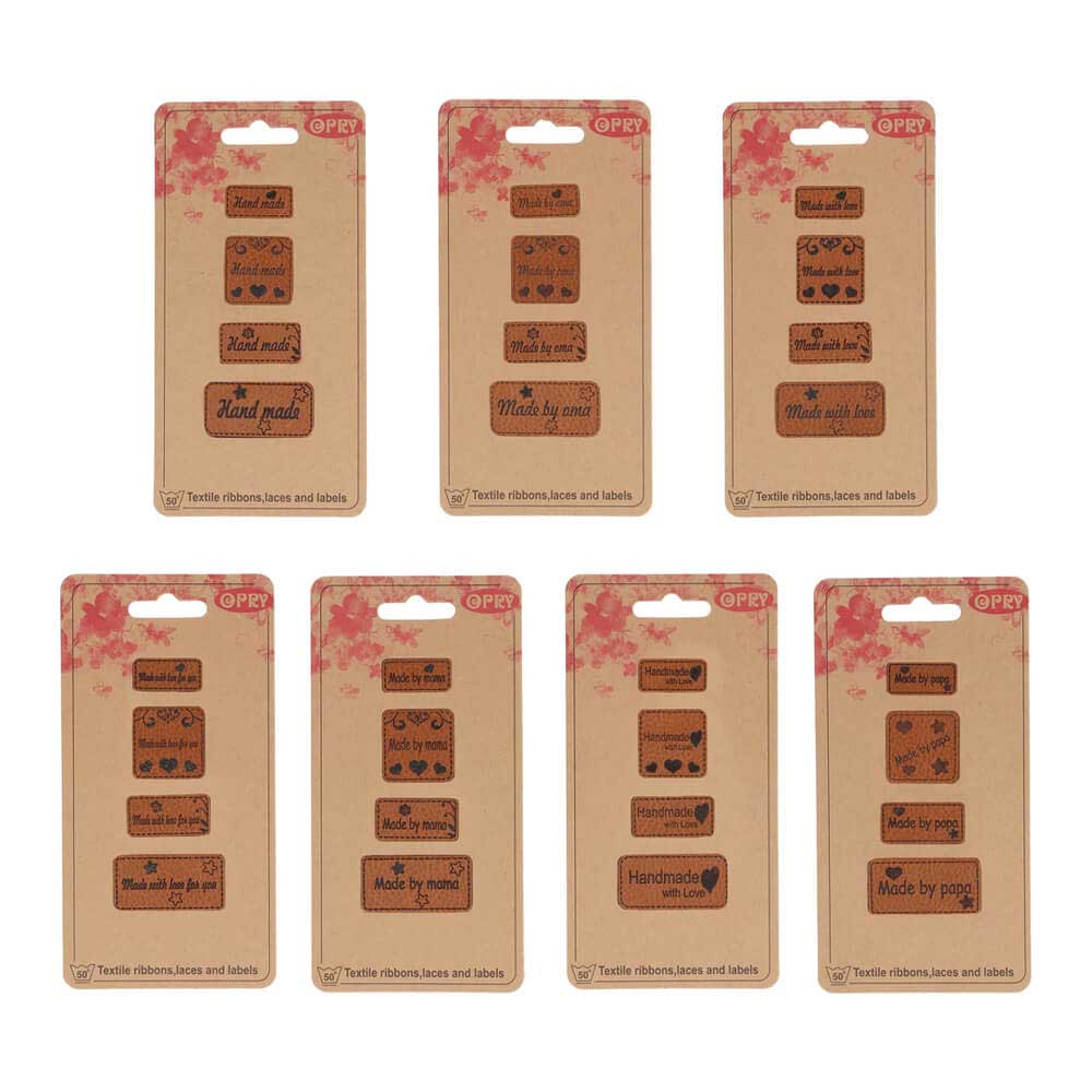 Opry Skai-leren labels assortiment - 35x4st