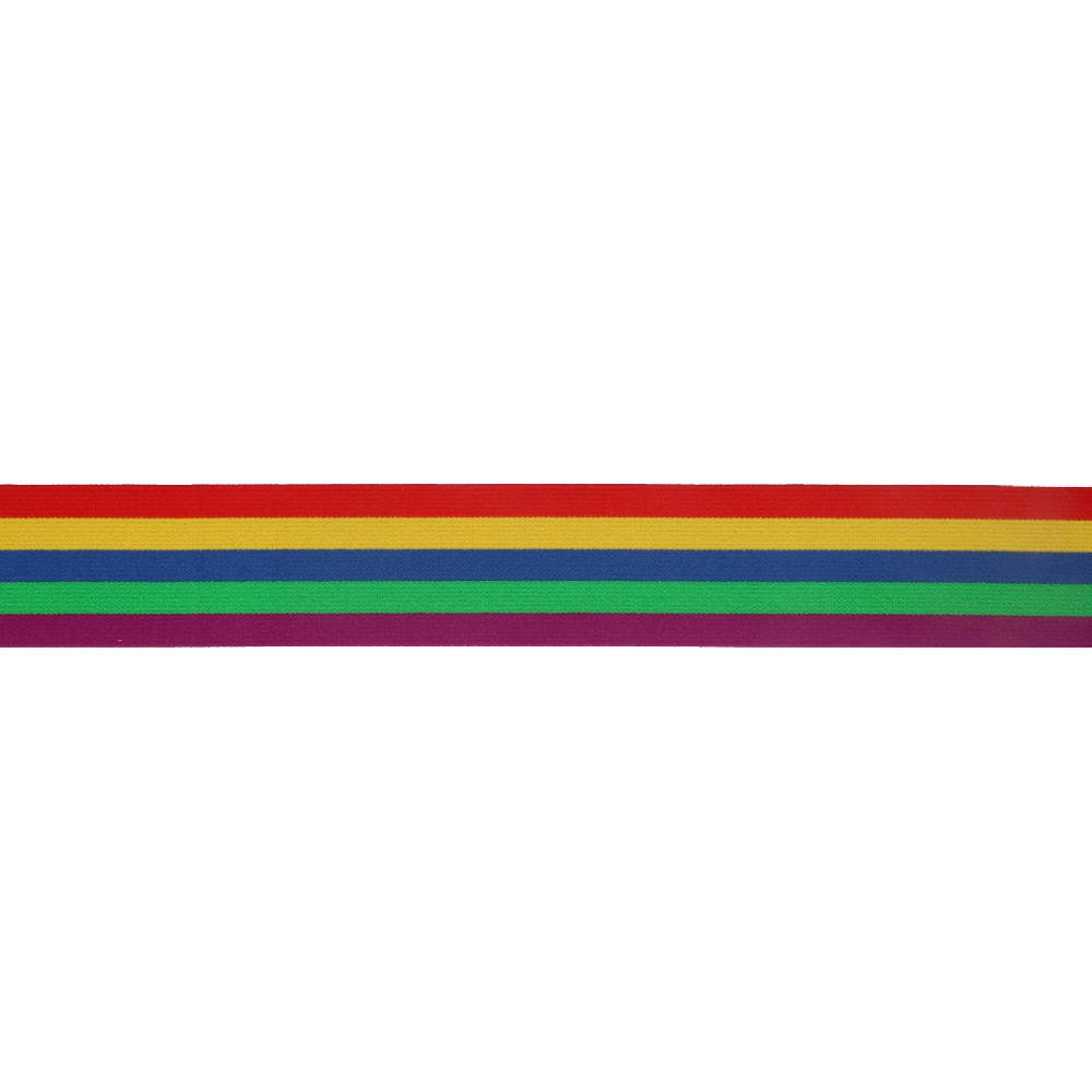 [78526] Elastiek gestreept regenboog 40mm
