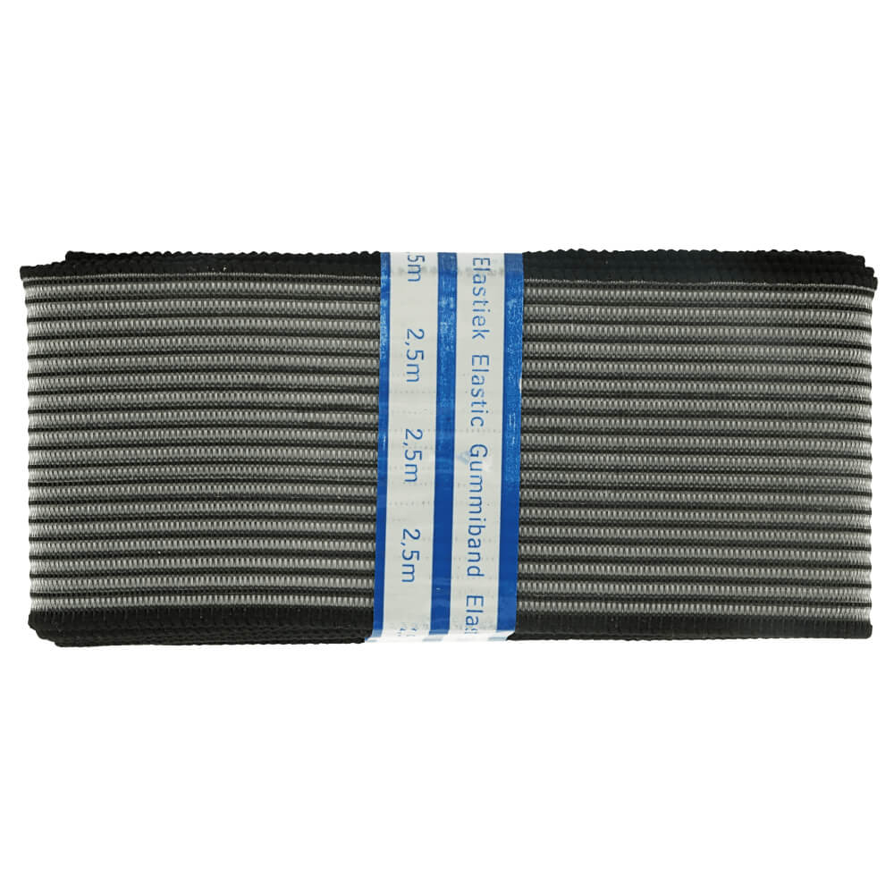 Gaas elastiek stevig 60mm zwart - 20x2,5m