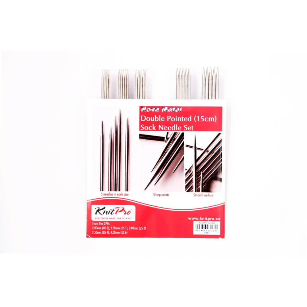 KnitPro Nova Metal sokkennaaldenset 15cm 2.00-4.00mm 