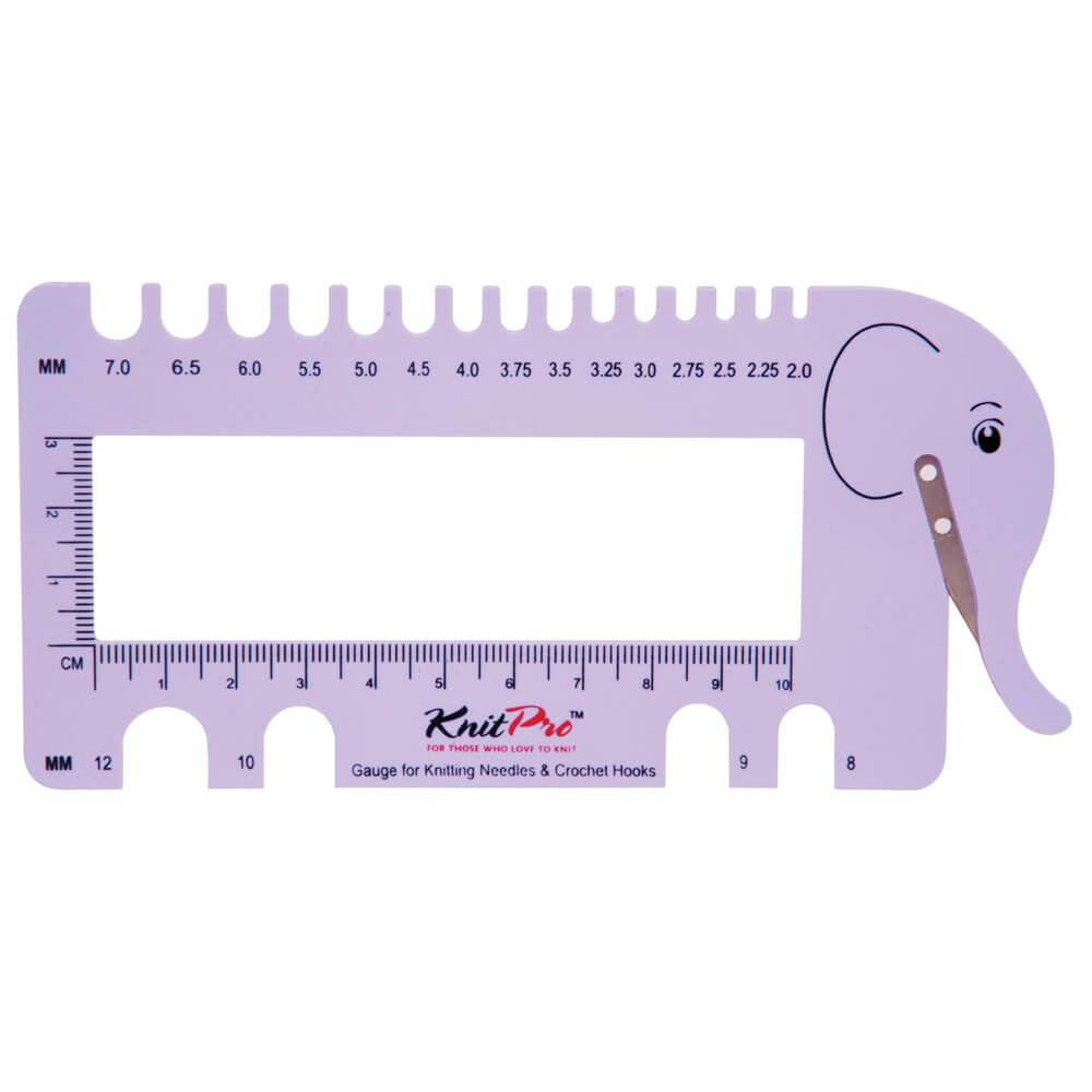 KnitPro Brei- en haaknaaldmeter met garensnijder lila 