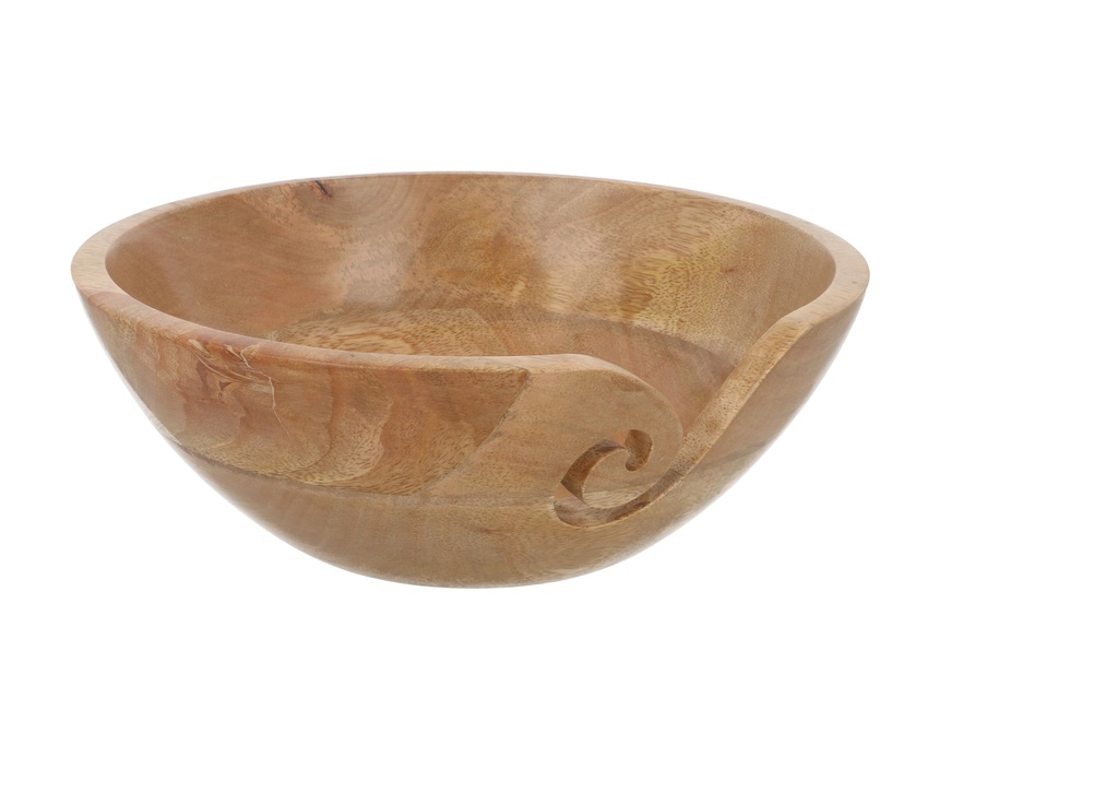 [23395-1] Yarn bowl mangohout snijwerk 22x10cm