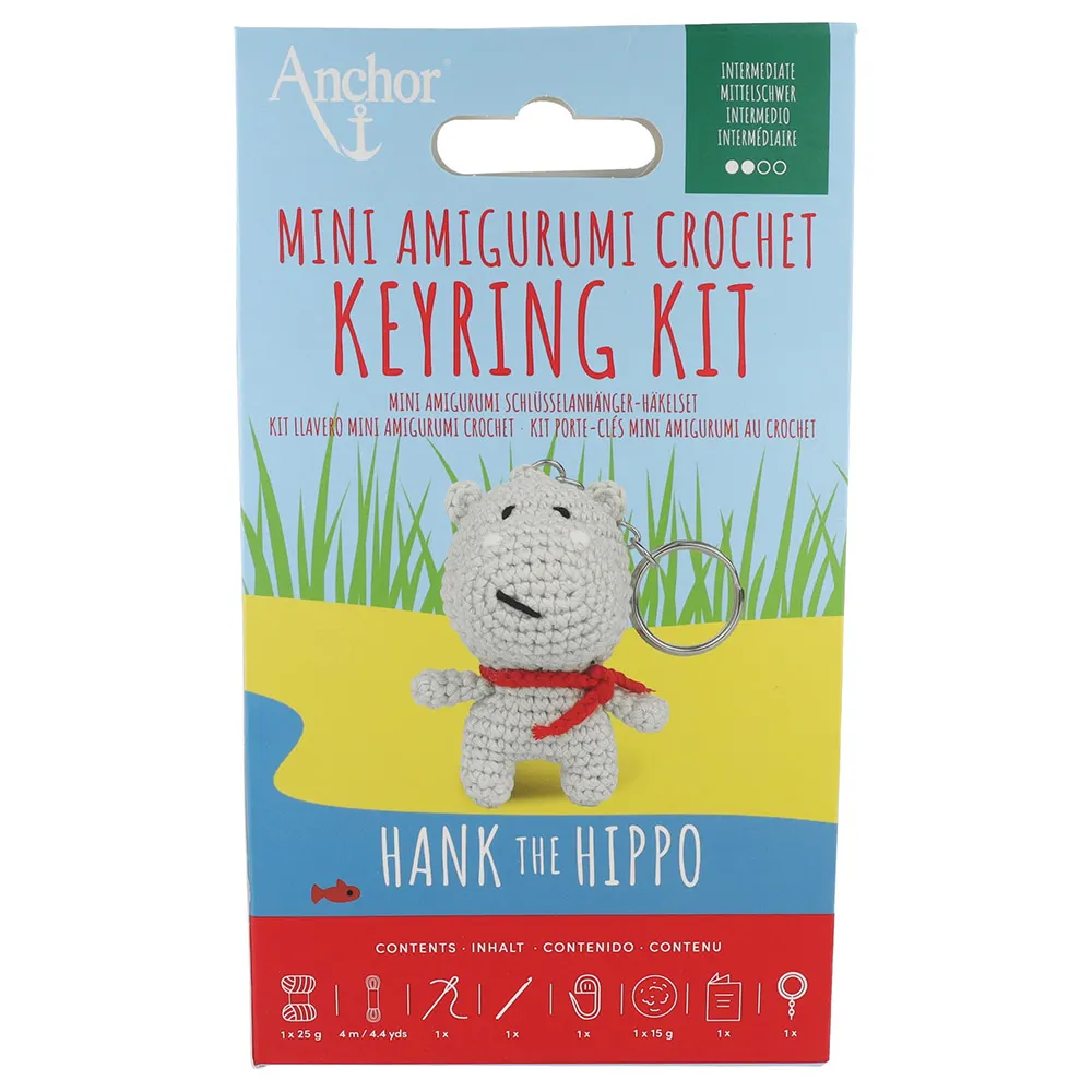 Mini amigurumi sleutelhanger kit 'Hank de Hippo'